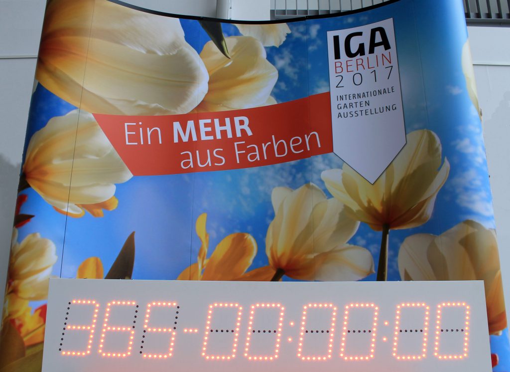 Der Countdown beginnt: Am 13. April 2017 - in genau einem Jahr - öffnet die Internationale Gartenausstellung ihre Tore. © IGA Berlin 2017 GmbH