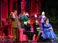 Jörg Seyer als Oberst von Gatow, Matthias Britschgi als Mr. Green, Max von Pufendorf als Professor Bloom davor sitzend Lilian Siebert zur Premiere Sophie Berner als Madame Roth, Katharina Blaschke als Frau Weiß, Mackie Heilmann als Mrs. Peacock -  Fotoprobe Cluedo – Das Mörderspiel