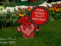 Grüne Woche 2024 - putziger Warnhinweis  Blumenhalle