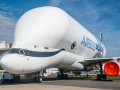 Airbus Frachttransporter BelugaXL- Airbus A300-600ST oder Beluga ist eine Version des Standard-Großraumflugzeugs A300-600, das für den Transport von Flugzeugteilen und übergroßer Fracht modifiziert wurde -  ILA 2022 Internationale Luft- und Raumfahrtausstellung Berlin in Brandenburg
