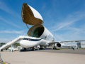 Airbus Frachttransporter BelugaXL- Airbus A300-600ST oder Beluga ist eine Version des Standard-Großraumflugzeugs A300-600, das für den Transport von Flugzeugteilen und übergroßer Fracht modifiziert wurde -  ILA 2022 Internationale Luft- und Raumfahrtausstellung Berlin in Brandenburg