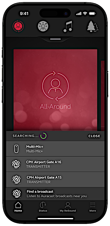Für die einfache Auswahl von Auracast-Streams – die neue Funktion Auracast Assist in der ReSound Smart 3D App