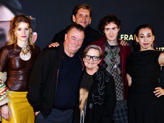 Katharina Stark, Peter Kurth, Sebastian Schwarz, Agnieszka Holland, Idan Weiss und Carola Schuler | Deutschlandpremiere Franz K. | Quelle: Holger Much