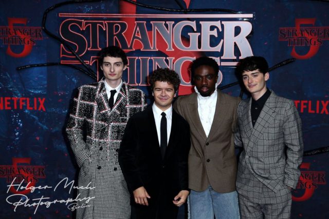 Finn Wolfhard, Gaten Matarazzo, Caleb McLaughlin, Noah Schnapp – Fan-Event NETFLIX STRANGER THINGS Staffel 5