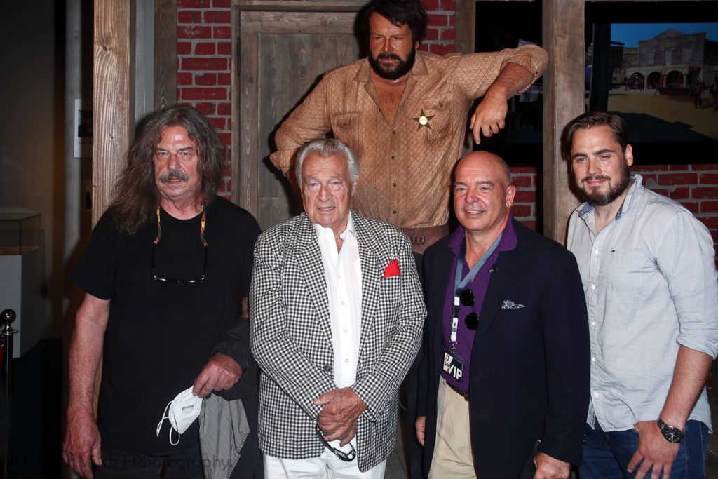 Matthias Wendlandt (Rialto Film), Rainer Br, andt, Guiseppe Pedersoli Sohnvon Bud Spencer) - Pre-Opening des Bud Spencer-Museums Berlin